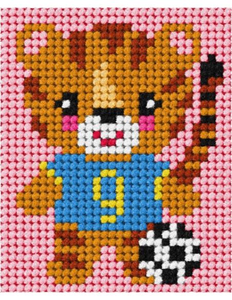 Kit tela per bambini - La piccola tigre con il pallone