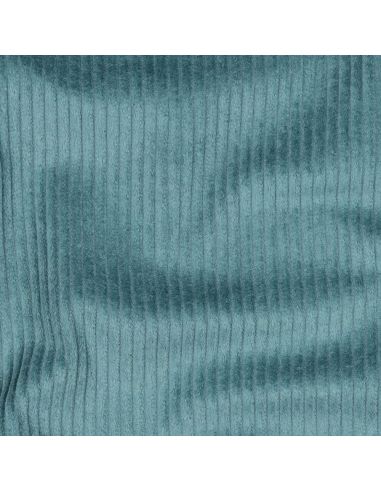 Tessuto velluto a coste di cotone - Blu petrolio leggero