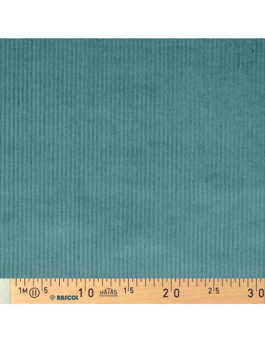 Tessuto velluto a coste di cotone - Blu petrolio leggero