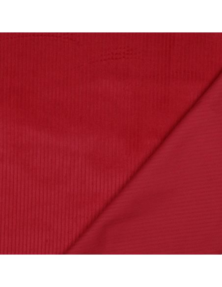 Tessuto velluto a coste di cotone - Rosso