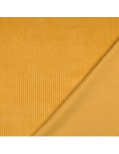 Tessuto velluto a coste di cotone - Giallo