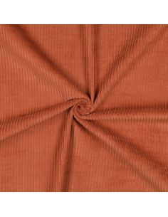 Tessuto velluto a coste cotone - Terracotta