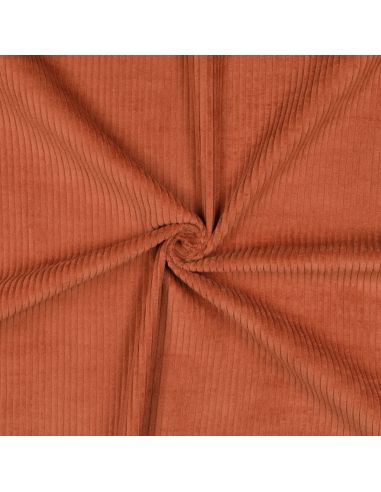 Tessuto velluto a coste cotone - Terracotta