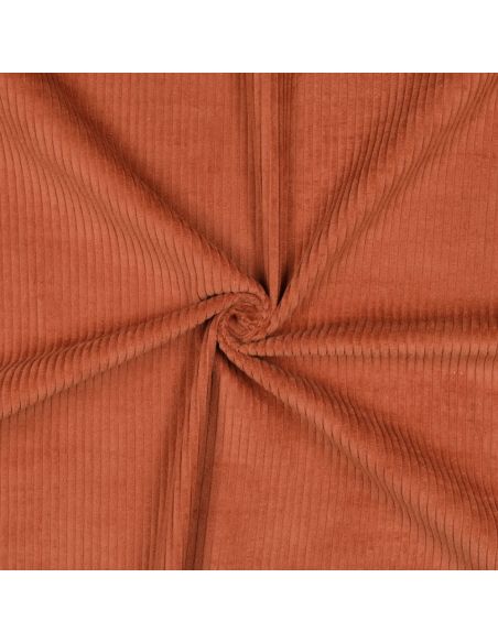 Tessuto velluto a coste cotone - Terracotta