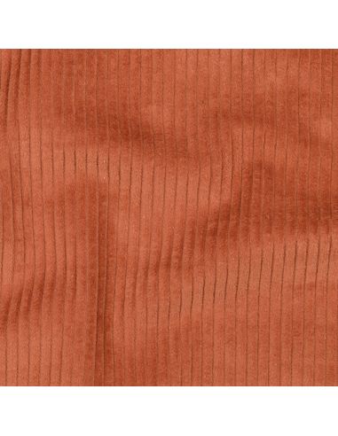 Tessuto velluto a coste cotone - Terracotta