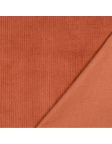 Tessuto velluto a coste cotone - Terracotta
