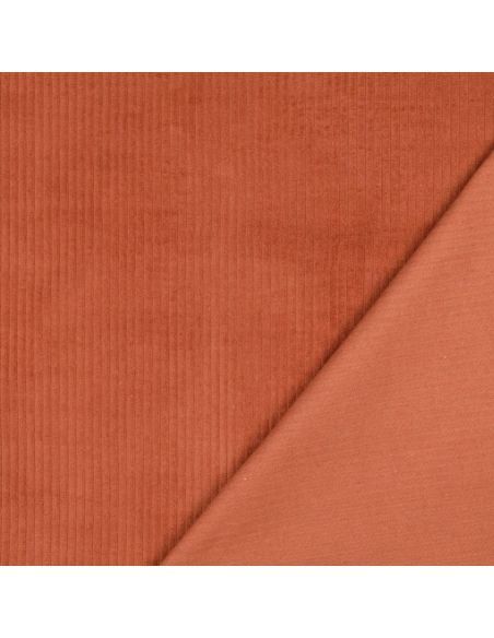 Tessuto velluto a coste cotone - Terracotta