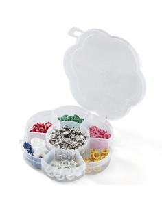 Scatola di 60 bottoni a pressione per jersey con attrezzo 8 mm 2