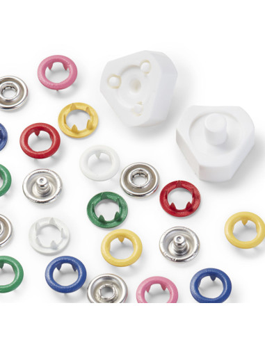 Scatola di 60 bottoni a pressione per jersey con attrezzo 8 mm