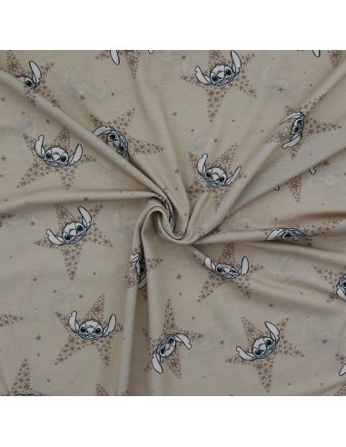Tessuto jersey Lilo & Stitch - Stelle beige