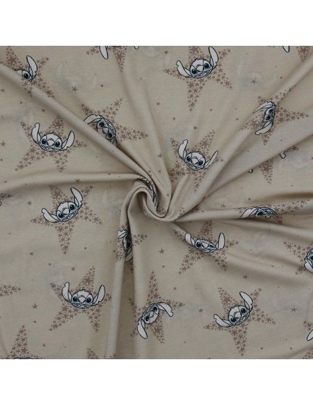 Tessuto jersey Lilo & Stitch - Stelle beige
