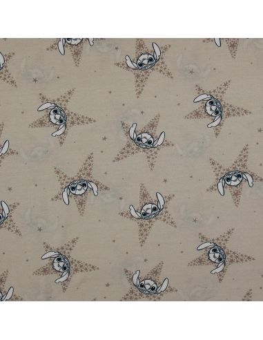 Tessuto jersey Lilo & Stitch - Stelle beige