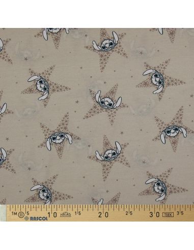 Tessuto jersey Lilo & Stitch - Stelle beige