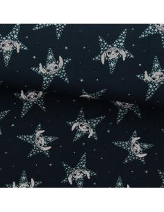 Tessuto jersey Lilo & Stitch - Stelle blu navy
