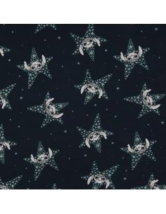 Tessuto jersey Lilo & Stitch - Stelle blu navy 2
