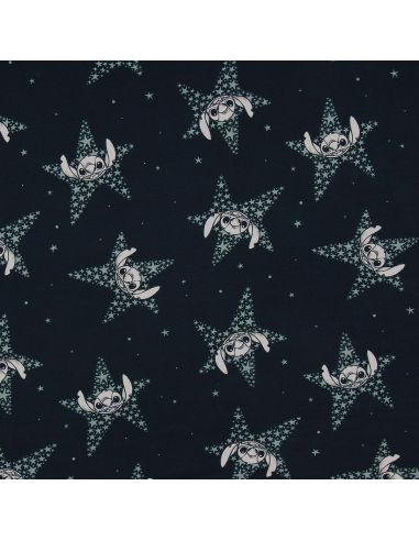 Tessuto jersey Lilo & Stitch - Stelle blu navy
