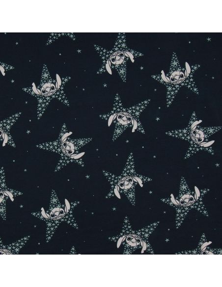 Tessuto jersey Lilo & Stitch - Stelle blu navy