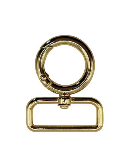 Moschettone girevole rotondo - Oro 32 x 20 mm