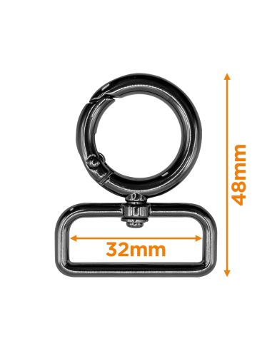 Moschettone girevole rotondo - Canne di fucile 32 x 20 mm