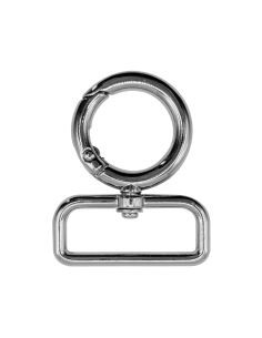 Moschettone girevole rotondo - Argento 32 x 20 mm
