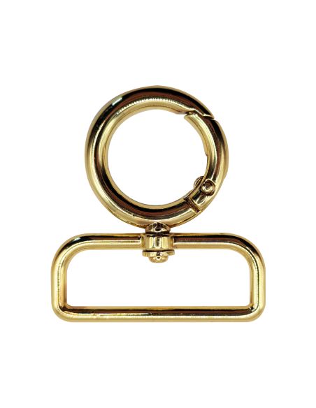 Moschettone girevole rotondo - Oro 40 x 20 mm