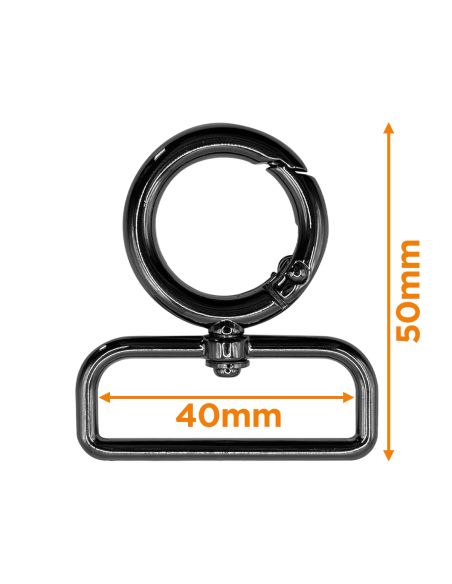 Moschettone girevole rotondo - Canne di fucile 40 x 20 mm