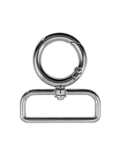 Moschettone girevole rotondo - Argento 40 x 20 mm