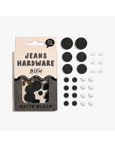 Kit di bottoni jeans e rivetti - Nero opaco