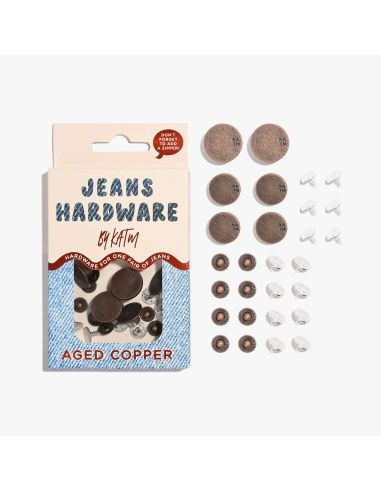 Kit di bottoni per jeans e rivetti - Rame