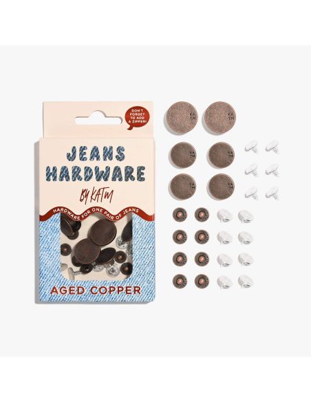 Kit di bottoni per jeans e rivetti - Rame