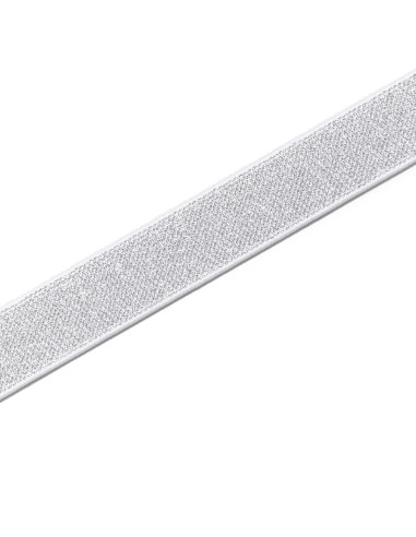 Elastico colore bianco e argento 25 mm