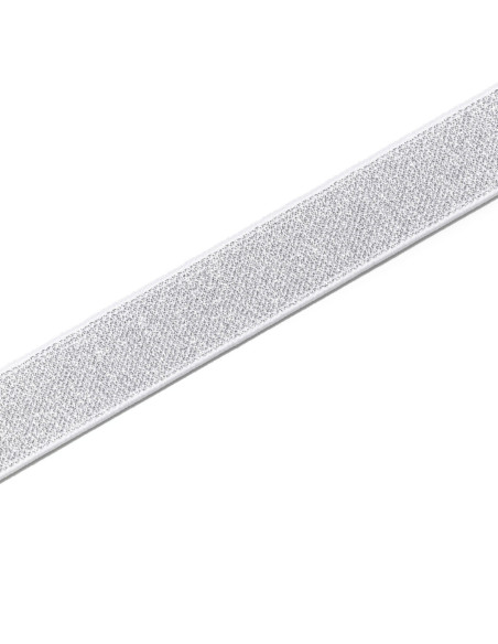 Elastico colore bianco e argento 25 mm
