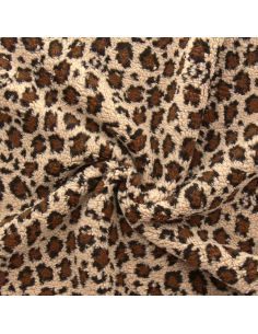 Tessuto Teddy leopardato - Beige scuro