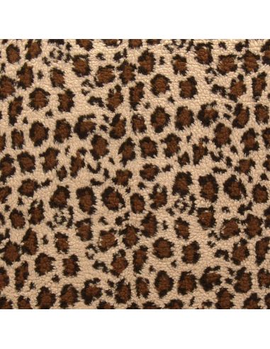 Tessuto Teddy leopardato - Beige scuro