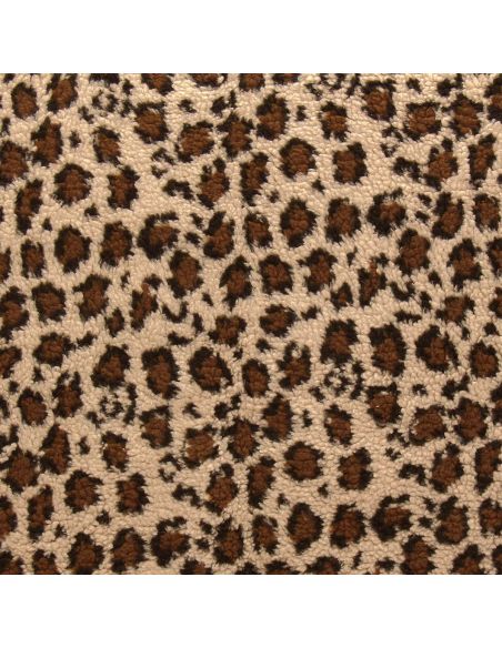 Tessuto Teddy leopardato - Beige scuro