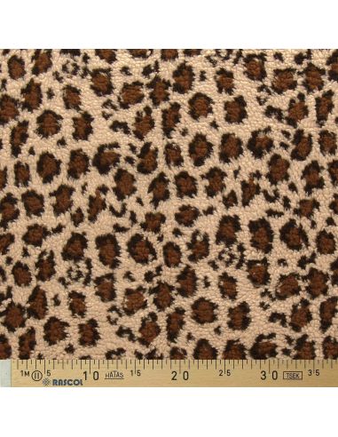 Tessuto Teddy leopardato - Beige scuro