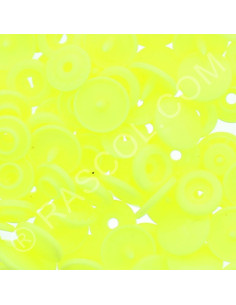 Confezione di 25 bottoni a pressione in resina KAM rotondi - Giallo fluorescente