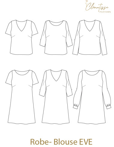 Modello di camice-vestaglia Eve - Clématisse Pattern