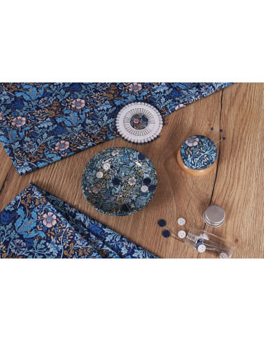 Coppa magnetica per aghi e spilli - Collezione fiori blu