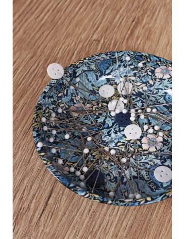 Coppa magnetica per aghi e spilli - Collezione fiori blu