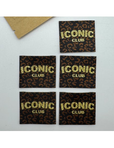 Set di 5 etichette tessute da cucire Iconic Club 2