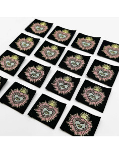 Set di 5 etichette tessute da cucire Ex Voto - Nero 2