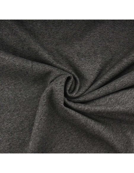 Tessuto cappotto in lana a spina di pesce - Nero
