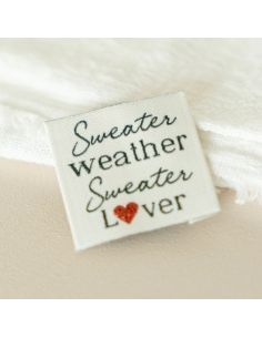 Etichetta tessuta da cucire Sweater weather