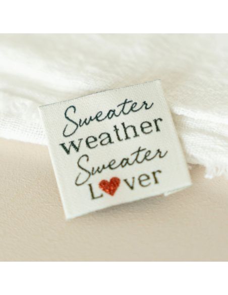 Etichetta tessuta da cucire Sweater weather