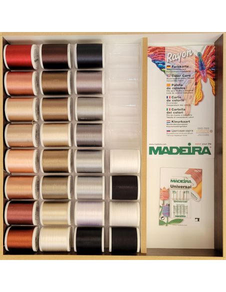 Scatola di fili da ricamo per macchina Rayon Madeira 1000 m - Bianco
