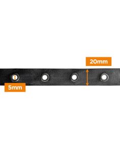 Nastro similpelle nero con occhielli canna di fucile – 20 mm 2