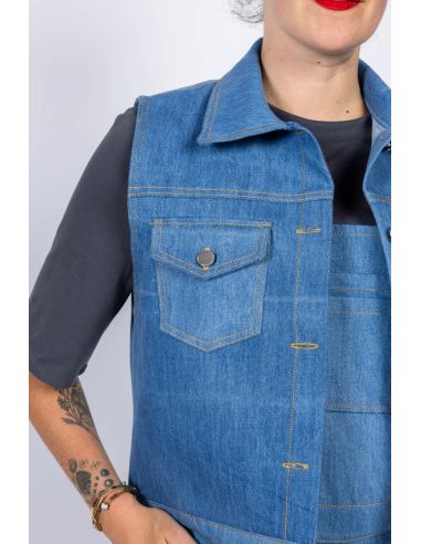 Modello di giacca in jeans e da lavoro Gold - I am patterns