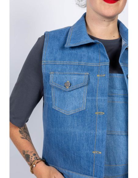 Modello di giacca in jeans e da lavoro Gold - I am patterns