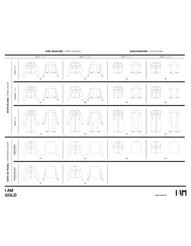 Modello di giacca in jeans e da lavoro Gold - I am patterns